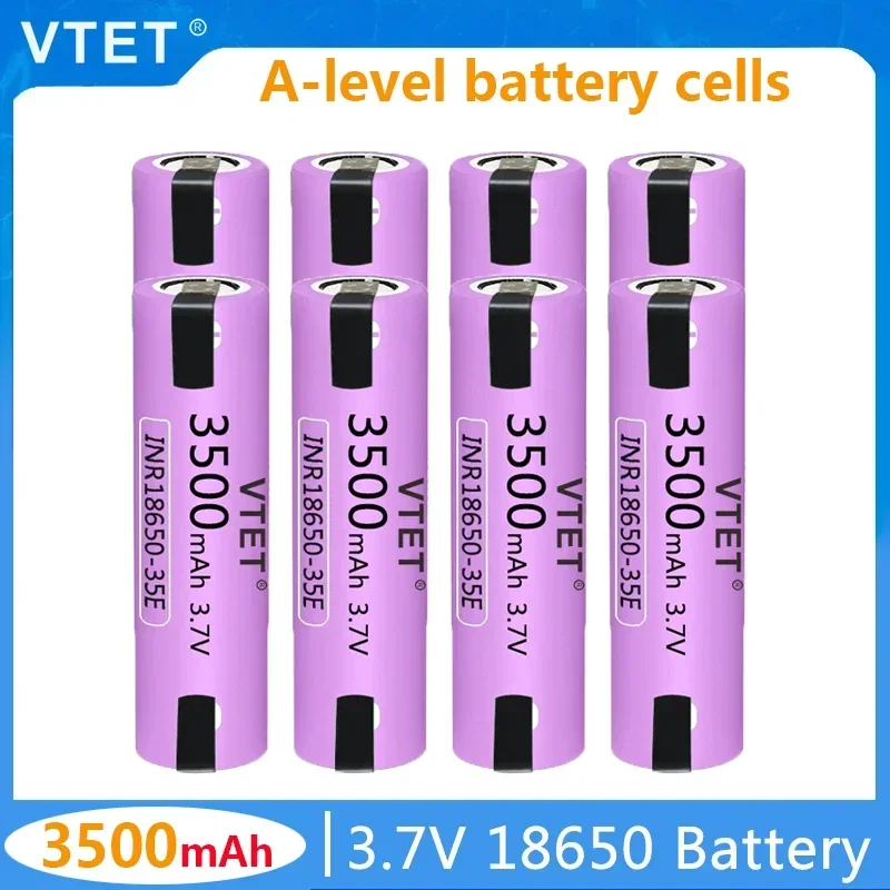 New 35E 18650 3500mAh High Power Discharge Chargeable Rechargeable Battery High Power Discharge, 30A High Current + DIY Nickel