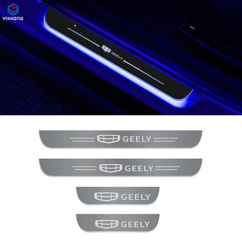 

Car USB Power LED Welcome Pedal Car Scuff Plate Pedal Door Sill Pathway Light For GEELY atlas coolray RUI CK Saloon EMGRAND ec7