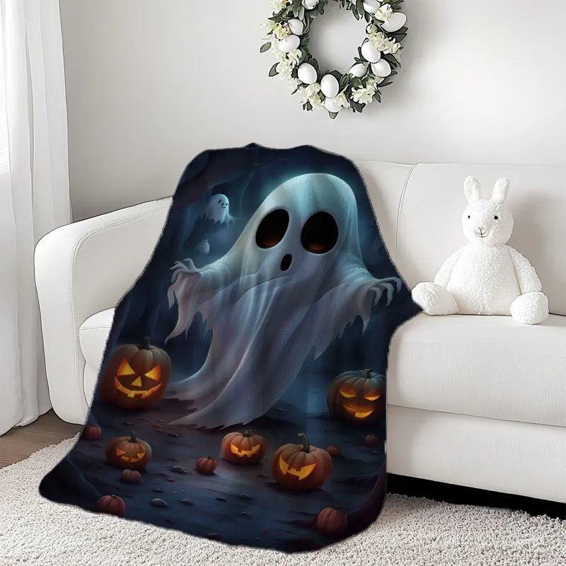 هالوين شبح القلعة المطبوعة الرقمية البوليستر غرفة نوم المخملية الفانيلا غطاء بطانية الصوف لينة غطاء أريكة البطانيات للأسرة