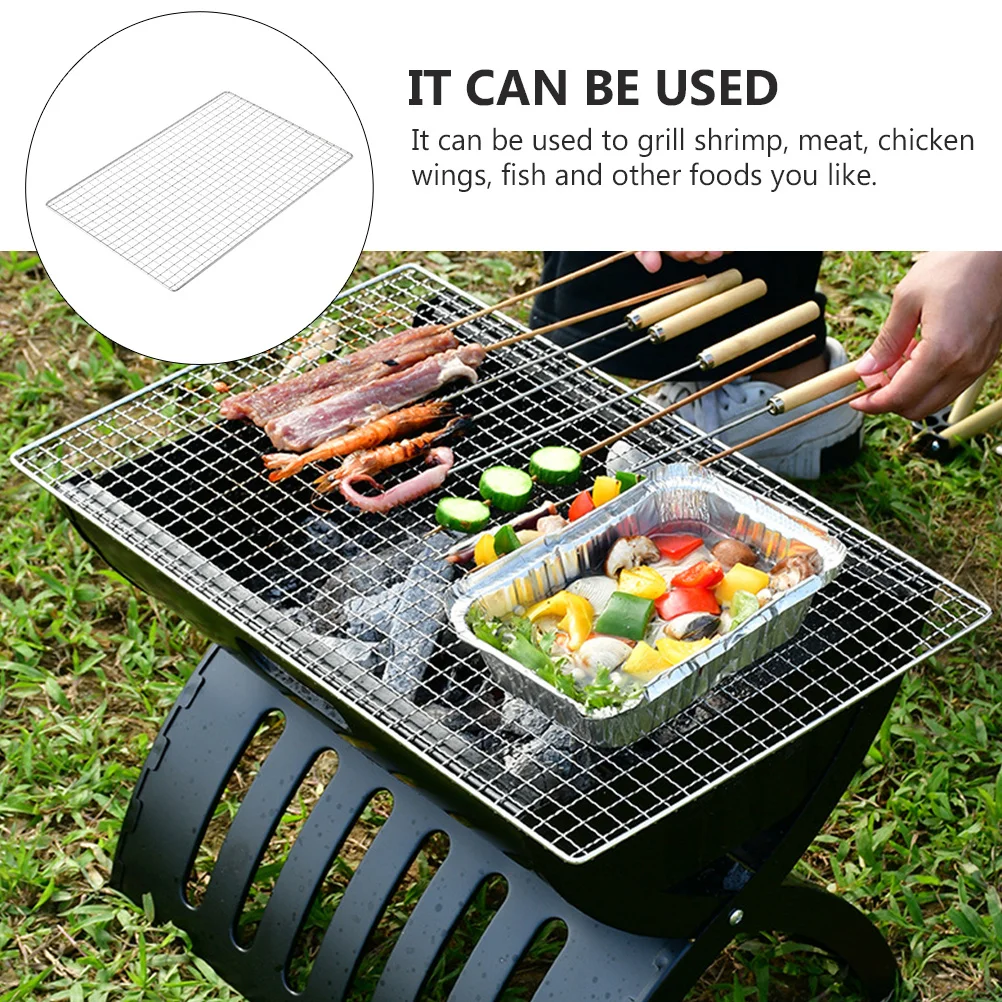 

2Pcs Barbecue Wire Mesh Stainless Steel Square Grill Nets Portable Outdoor Bbq Baking Nets Easy Clean Grill Mats