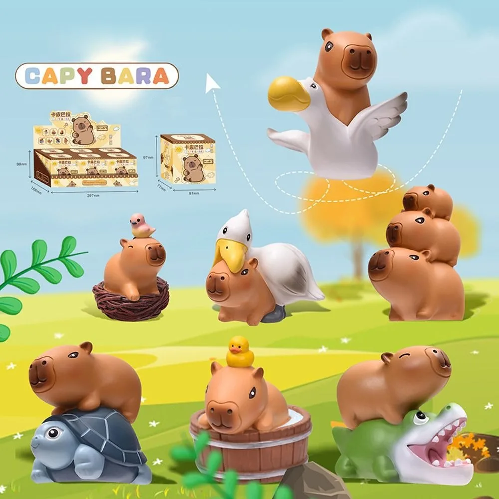 Capybara Blind Box Multicolor Action Figures, Kapibara Brinquedos, ornamentos, modelo animal, saco surpresa, presente