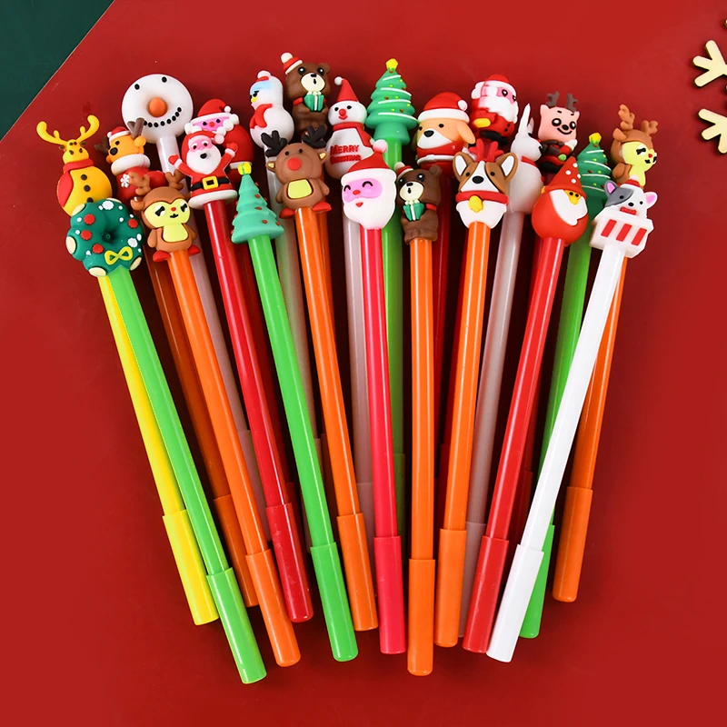 10/20pcs Cartoon Weihnachts stifte Gel Tinte Roller Ball Stift Neujahr Kinder Geschenk Geburtstags feier begünstigt Schule Briefpapier Preis