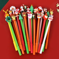 10/20Pcs Cartoon Christmas Pens Gel Ink Roller Ball Pen 2025 New Year Kids Gift Birthday Party Favors School Stationary Prize