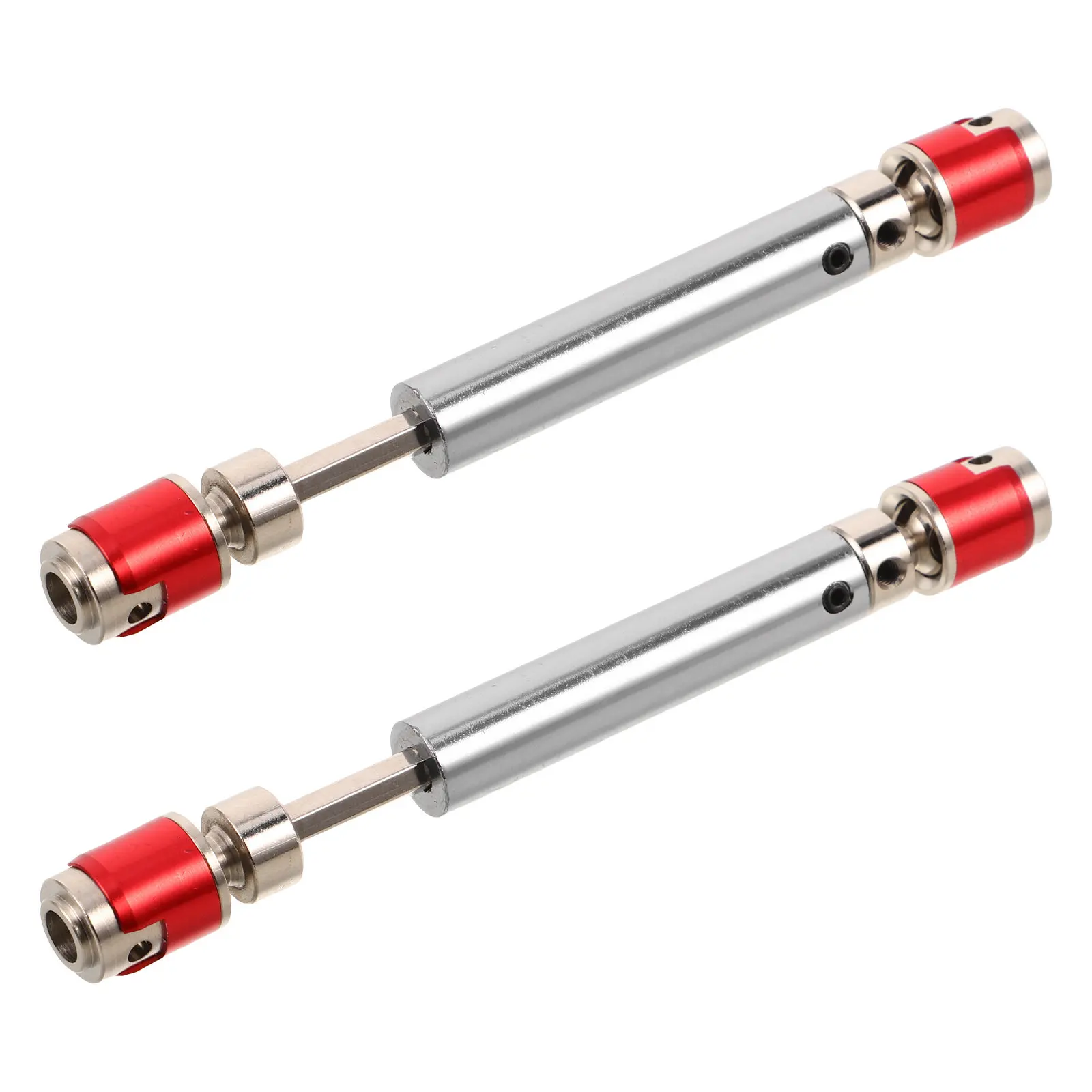 2 pièces, arbre de transmission métallique pour crawler RC, remplacement, construction métallique pour les passionnés de RC, transmission robuste et réglable.