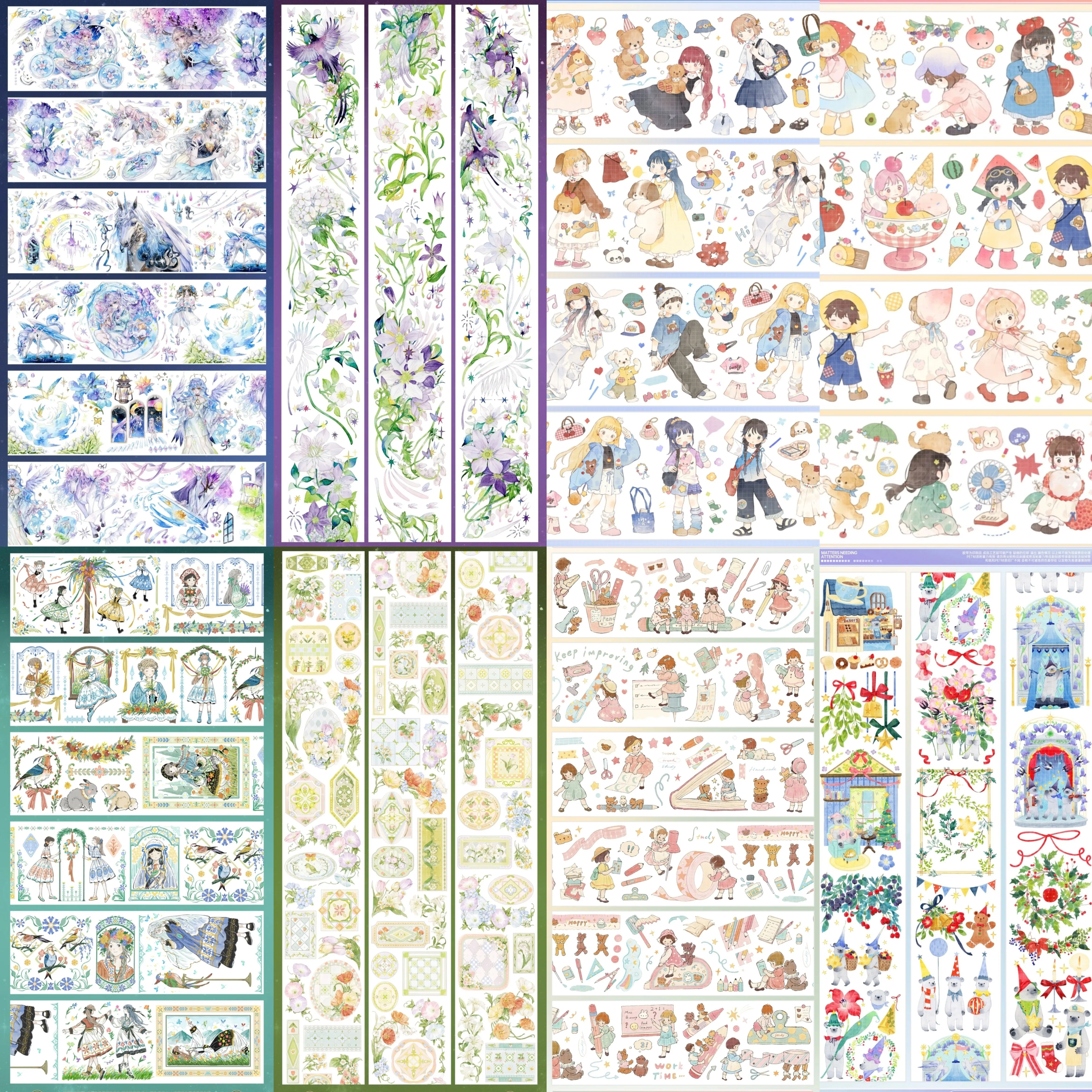 Cute Cat Dessert Bear Washi Tape, Sweet Theme Decorative Sticker for Journal, Scrapbooking, DIY Craft