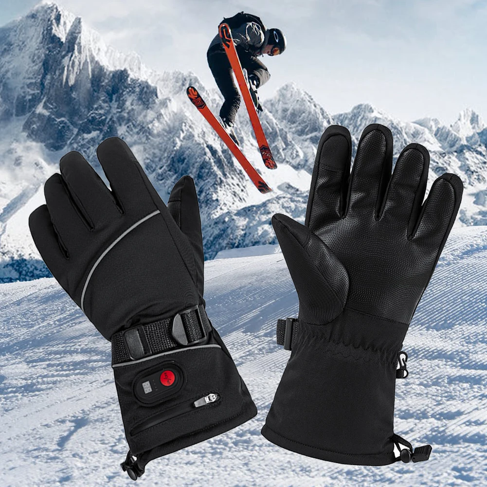 2/1pcs Men Women USB Winter Heated Gloves Hand Warmer Electric Motorcycle Gloves Touch Screen Snowboard Gloves for Outdoor