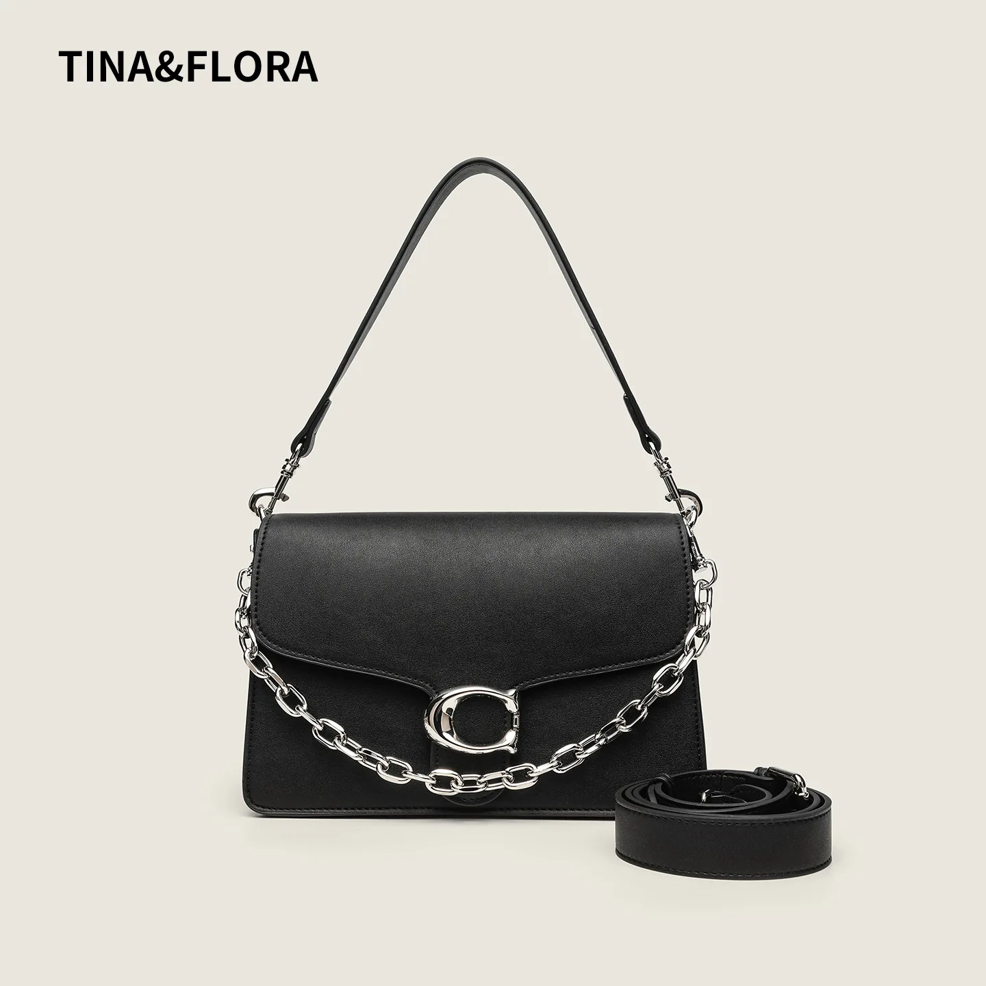 

Designer Inspired Chain Strap Shoulder Bag, Large Capacity Crossbody Purse for Women, Versatile Casual & Evening Bag