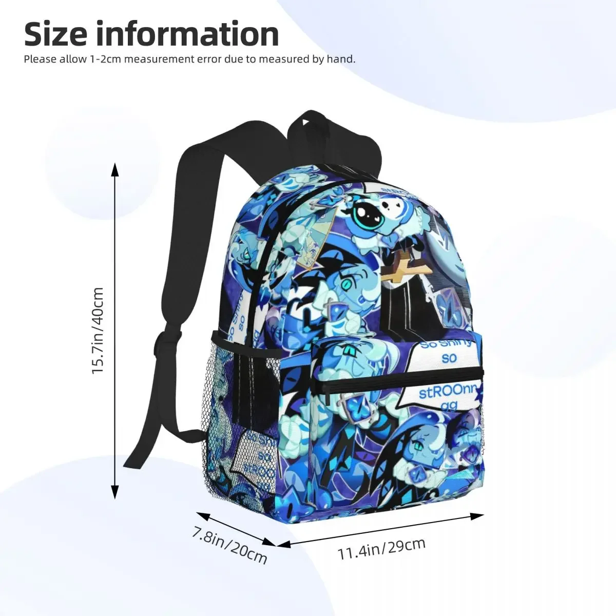 Shadow Milk Cookie Run Kingdom Cartoon Student Backpack School Bag Hiking Travel Daypack for Men Women Bookbag Shoulder Bags