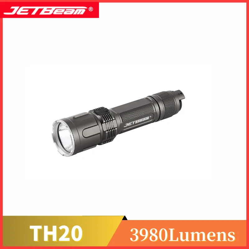 jetbeam lanterna tatica recarregavel alto desempenho serie militar xhp702 led 3980lumens com tocha 18650 th20 01