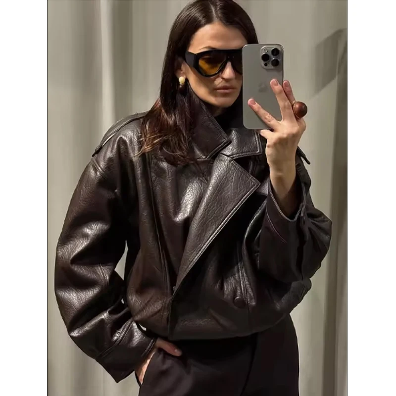 Leather Women's Jackets & Coats Autumn 2026 New Fashion Loose Elegant Youth Thick Warm Jackets Chic Autumn Travel Street Coats