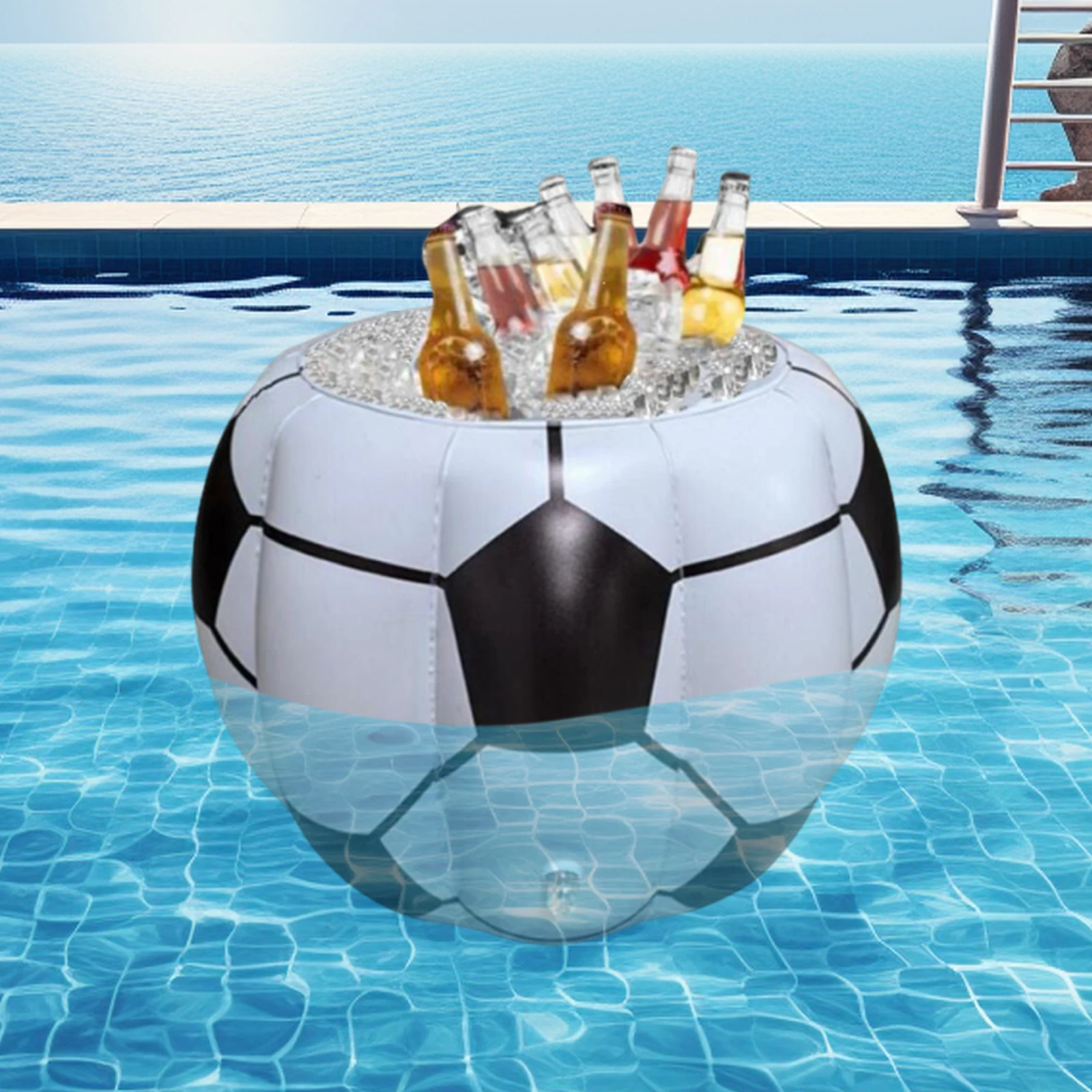 

Inflatable Soccer Cooler Ice Bucket Reusable Gift Portable Beverage Serving Container, Beverage Cooler for Party Summer Pool
