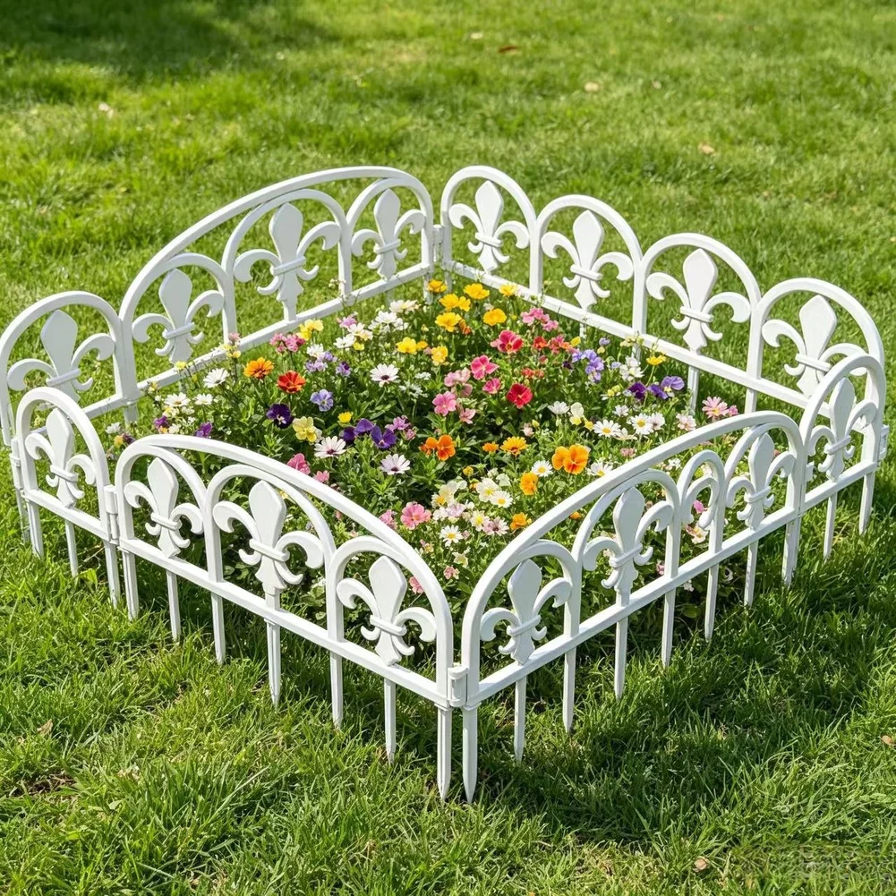 10Pcs Plastic Garden Edging Border Fence PP Material For Lawn Flower Bed Yard Landscaping Modern Decorative Panel Weather Resist