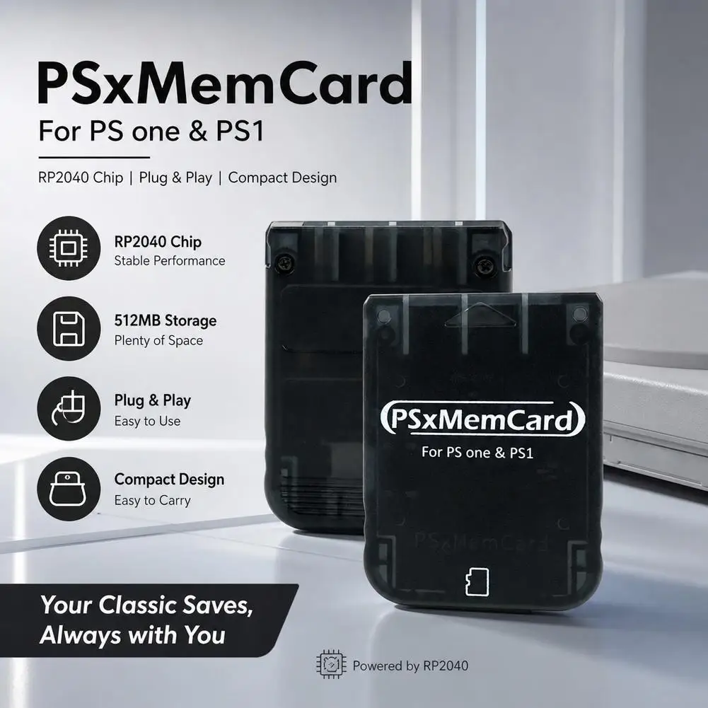 PSxMemCard PSX Memory Card Save Data Game Card For PlayStation PS1 PS One Game Console Support MicroSD Card