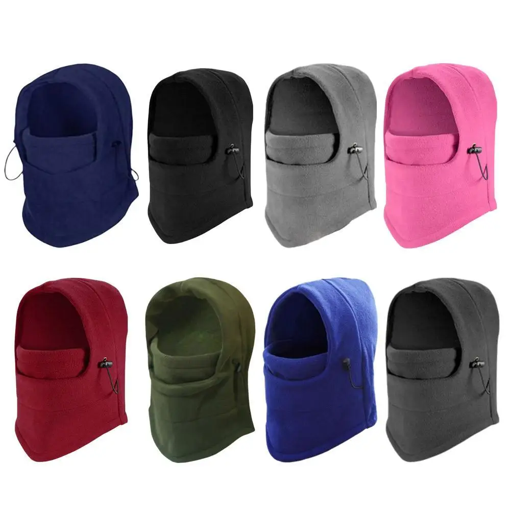 Fashion Winter Thermal Fleece Hat Winter Men Women Hats Hood Bike Windproof Face Balaclava Hat Neck Warmer Hiking Scarves Hats