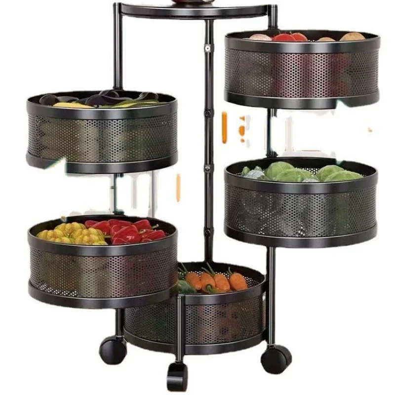 

Kitchen Rotating Storage Rack Multi-function Fruit and Vegetable Rack Multi-layer Rotating Storage Rack Living Room Storage