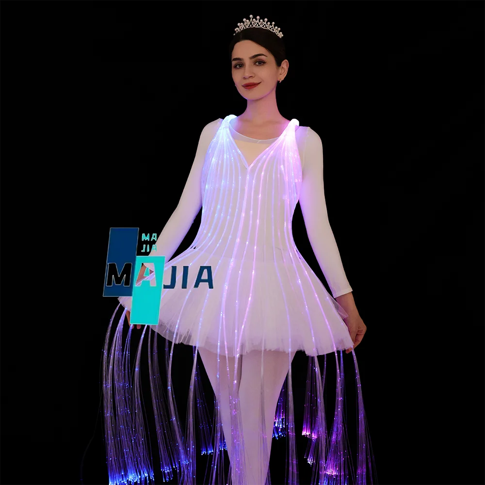 Professionele glasvezel dansrok aangepaste kleurverandering afstandsbediening tutu voor balletshow podiumvoorstelling kostuum