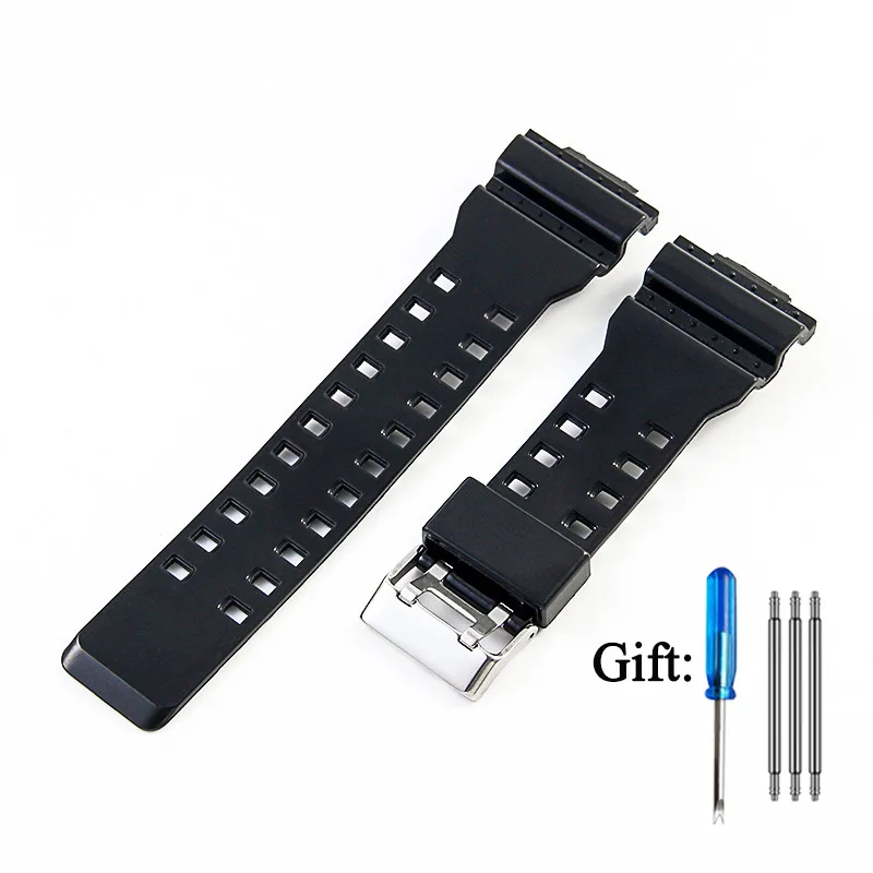 Silicone Watch Strap for Casio G-SHOCK GA-100/110/140/200/400/700 GD-100 G-8900 GW-8900 Watchband 16mm Sport Waterproof Bracelet view 2
