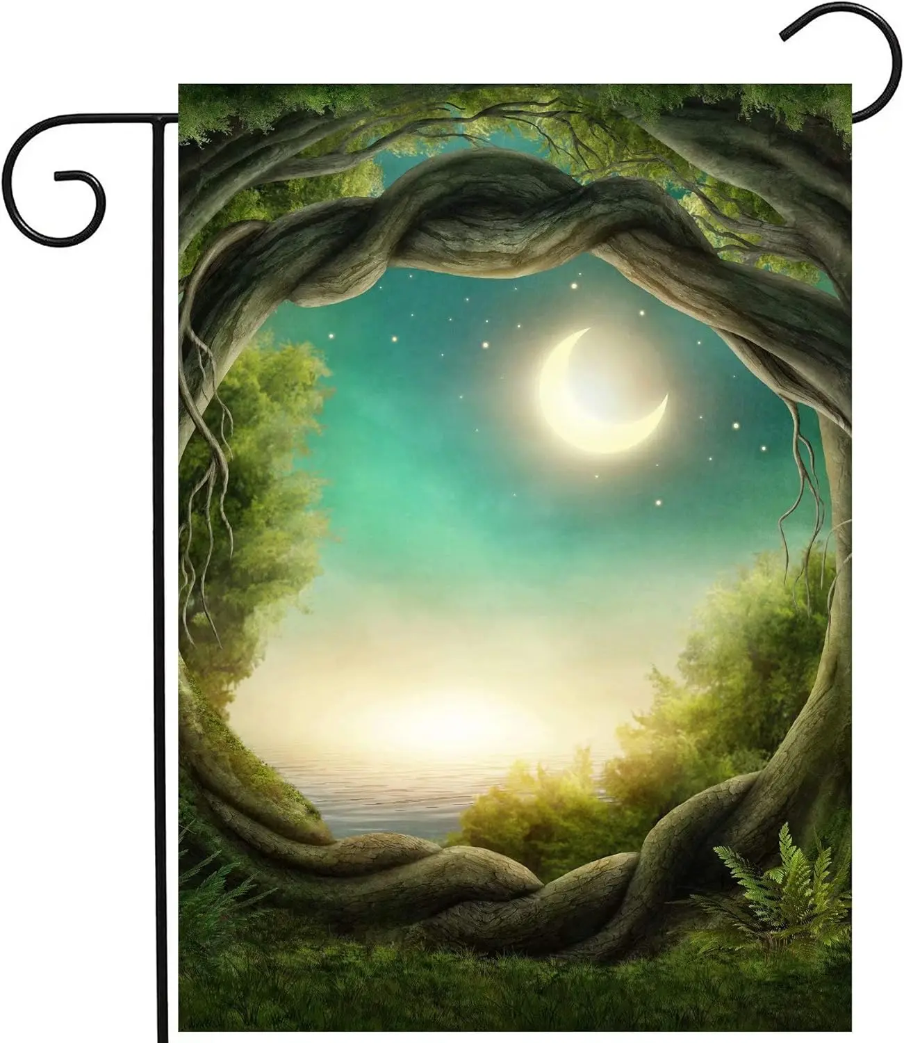 Magic Tree Forest in The Moonlight Fantastic Fairy Tales Moon Garden Yard Flag 12