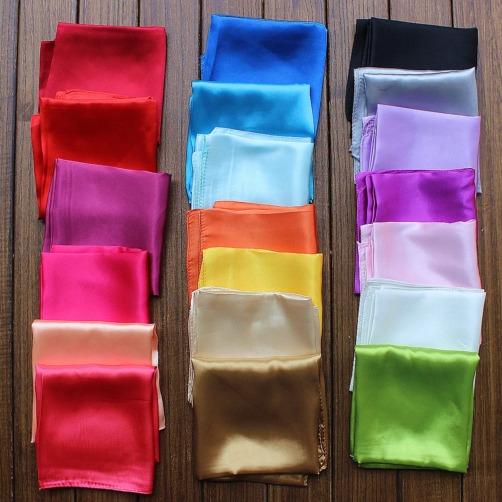

McTong Silk Scarf 60cmx60cm New Single Color Pure Color Women's Simulation Silk Small Square Scarf Scarves Fashion Accessories