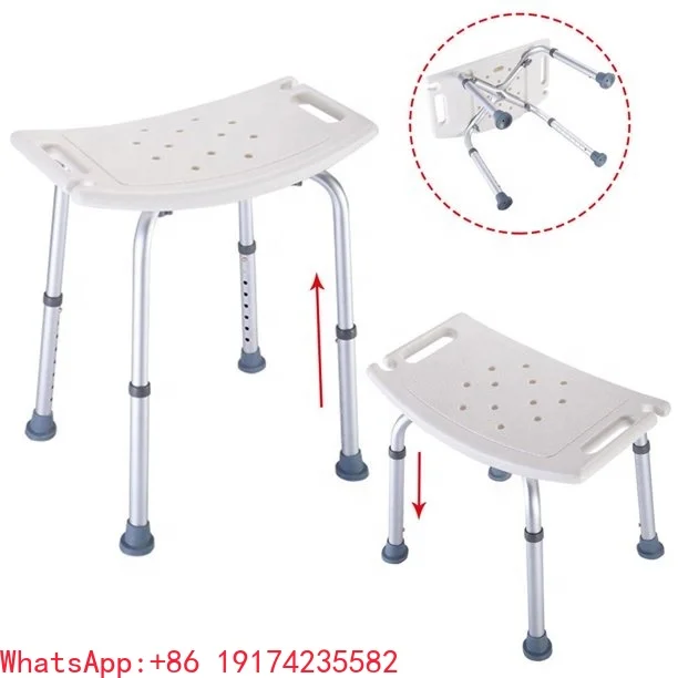 

Adjustable Shower Chair Bath Bench Without Back with Non-Slip Seat Bathtub Stool for Seniors