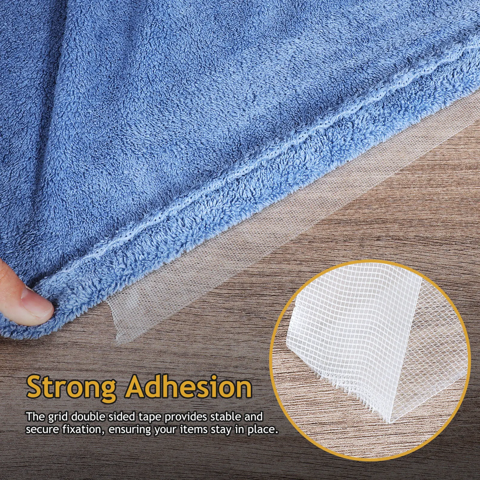 

1 Roll Double Sided Fabric Tape Grid Pattern Heavy Duty for Carpets Rugs Curtains Mats Repairs Mounting Strong Tear Resistant