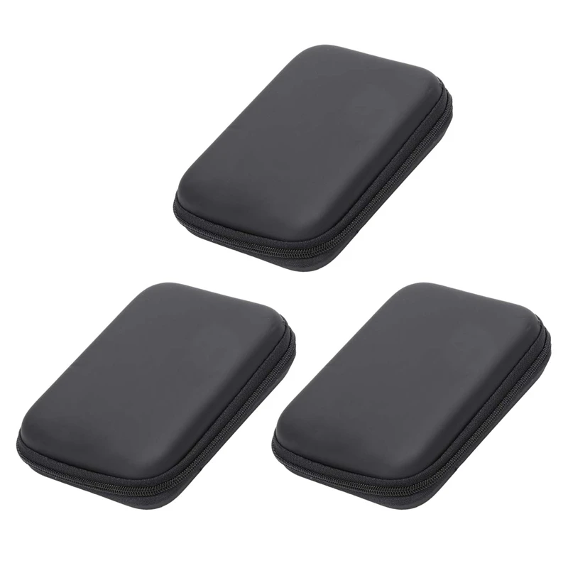 3X Portable Hard Disk Drive Shockproof Zipper Cover Bag Case 2.5Inch HDD Bag Hardcase Black