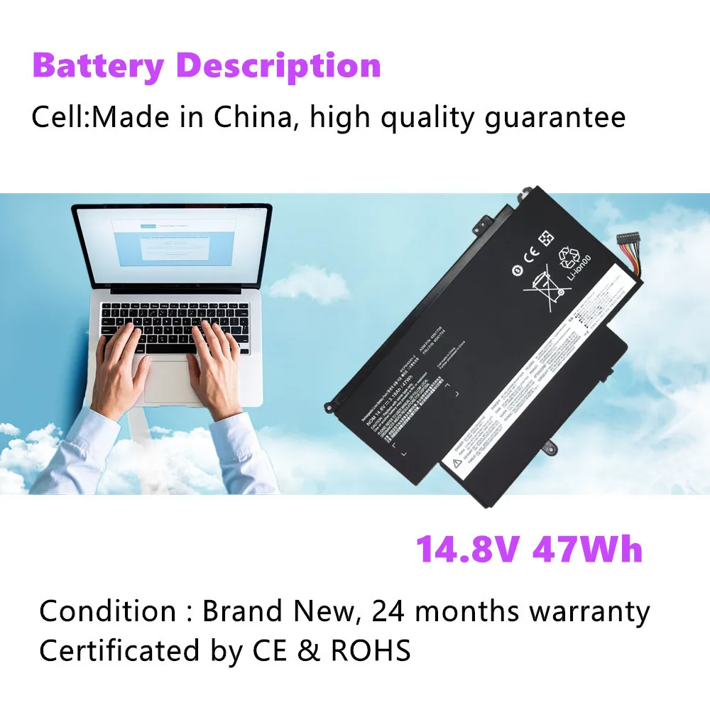 45N1706 14.8V 47WH Laptop Battery For Lenovo ThinkPad 12.5
