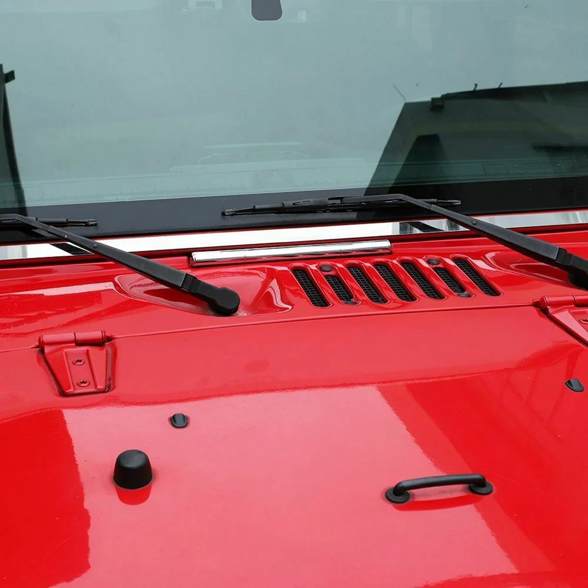 Window Windshield Hinge Decoration Cover Trim for Jeep Wrangler JK 2007-2017 Car Accessories (Silver)