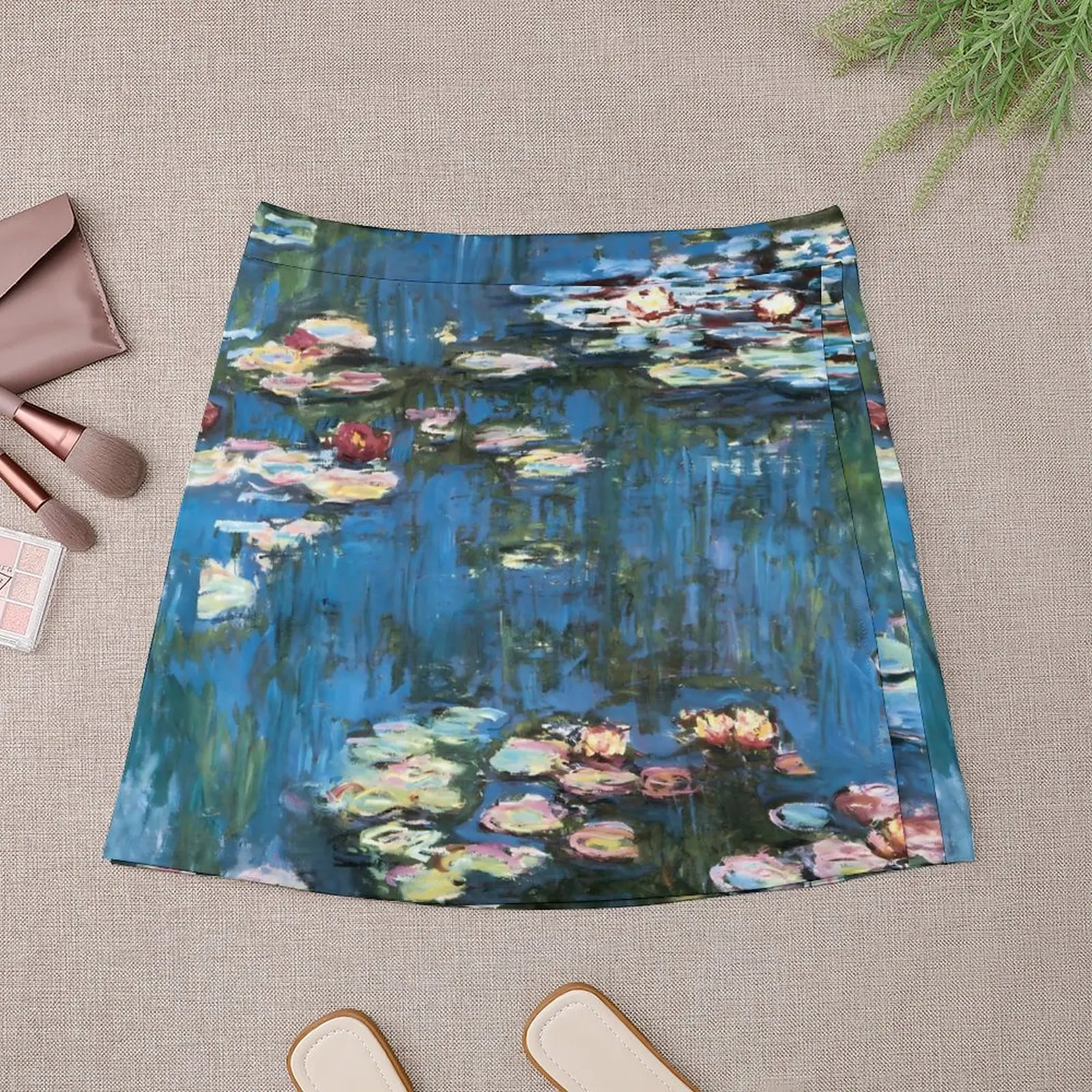 Water Lily Skirt Summer Claude Monet Y2K Casual A-line Skirts Modern Mini Skirt Women Printed Oversized Skort Clothes