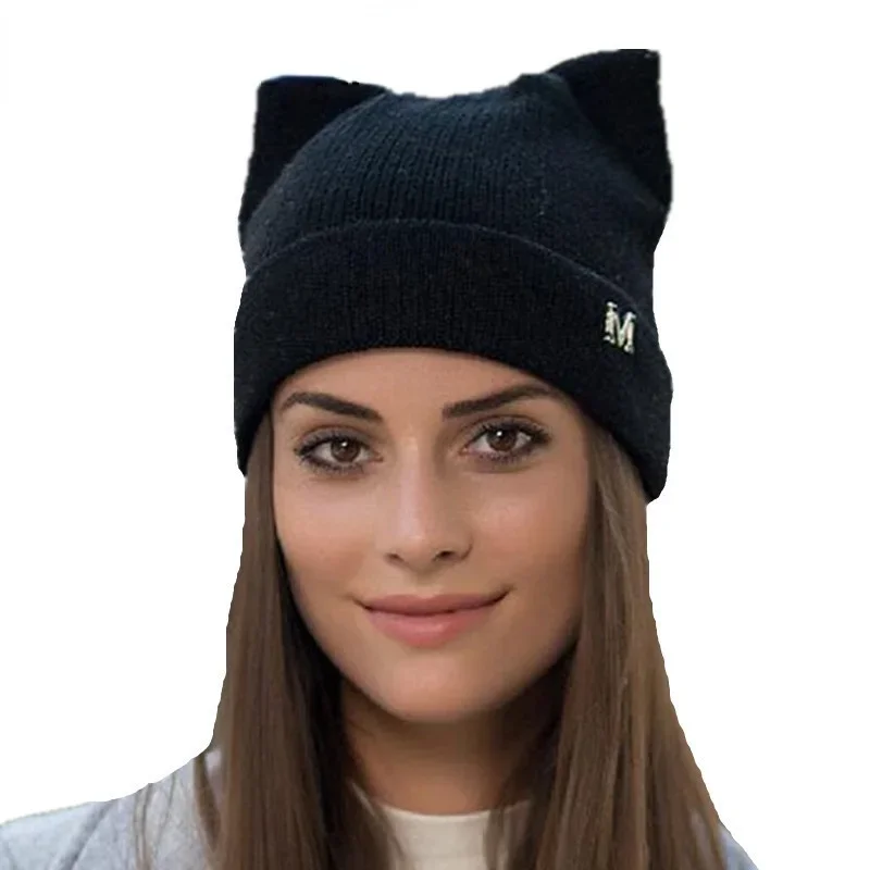 Winter Hats Knitted Hat Hot Ears Cat Girl High Fashion Women Wool Hat Women Cap Caps trilby balaclava beanie