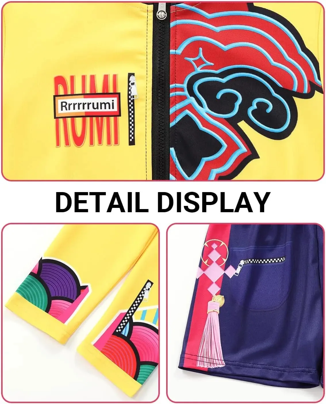 Kpop Rumi Zoey Mira Party Girls Demon Costume Hunters Cosplay Outfit Jacket Top Shorts Kids Halloween Costumes Singer Cosplay