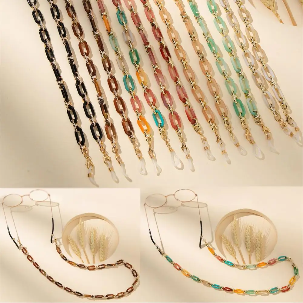 

Acrylic Resin Glasses Necklace Eye Wear Accessories Metal Chain Neck Strap Neckband Glasses Chain Eyeglass Lanyard