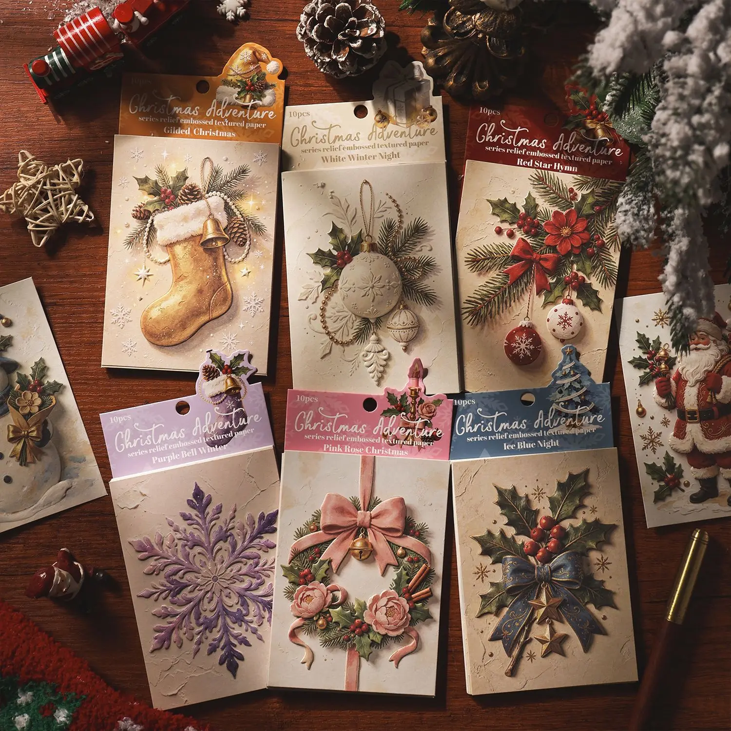 Vintage Christmas Tree Gift Flower Bells Landscape Material Paper Creative DIY Junk Journal Collage Scrapbooking Stationery