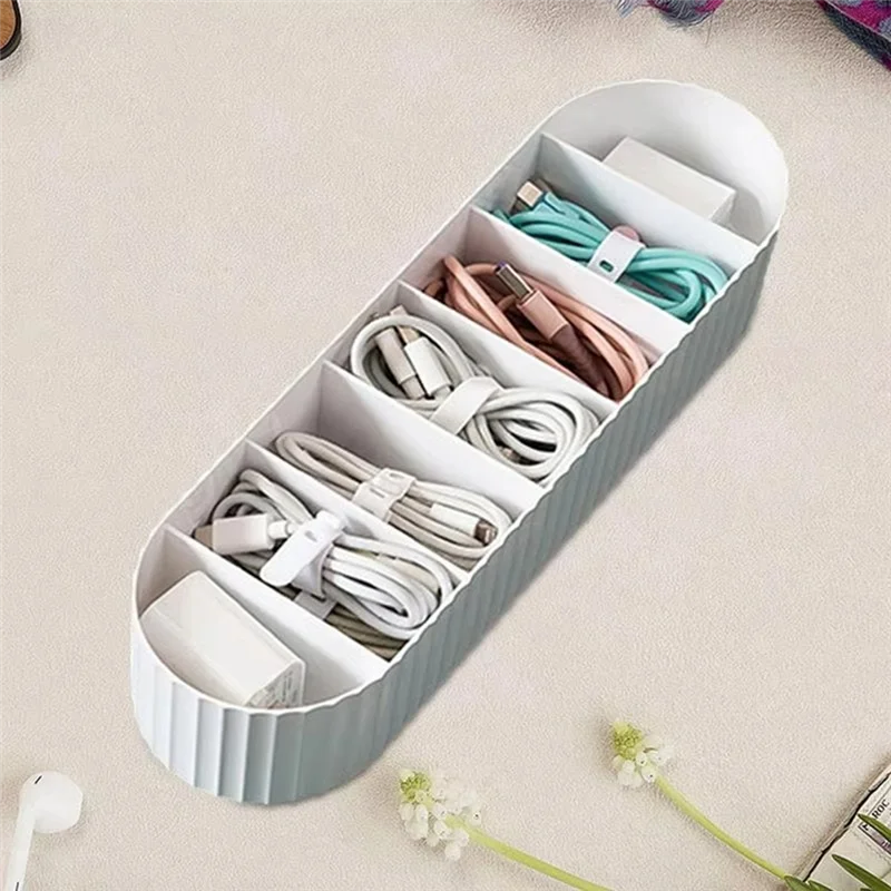 

ABRO-2Pcscable Organizer Box 7Compartment Electronics Management Organizer Large Capacity Electronic Accessories Storage Case