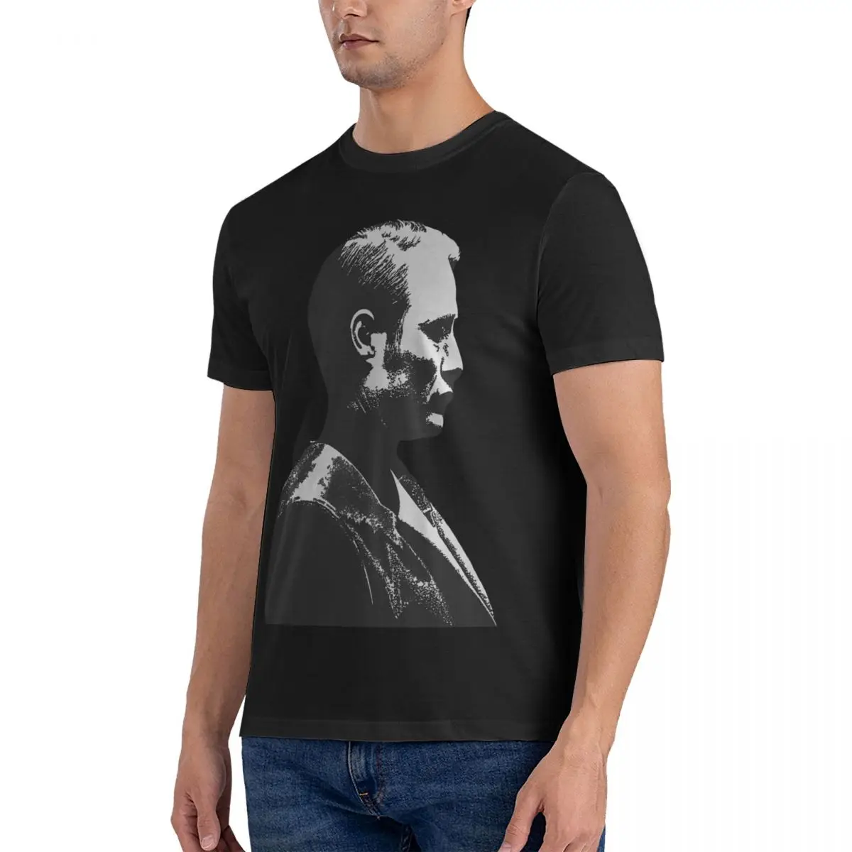 T-Shirts (Mads Mikkelsen) (TV Series) Novelty 100% Cotton Tee Shirt Short Sleeve hannibal lecter T Shirt O Neck Clothing Classic