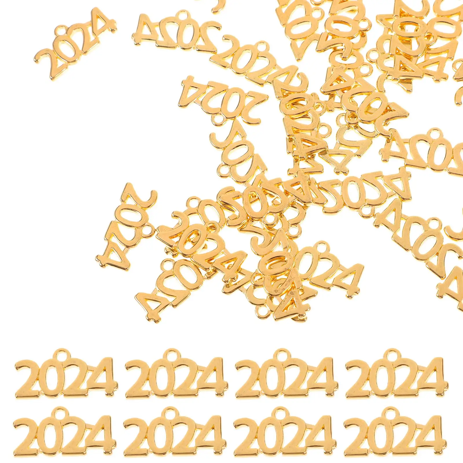 

50 Pcs Pendant Accessories Charm Necklace New Year Gift Charms 2024 for Ornaments Zinc Alloy Bracelet