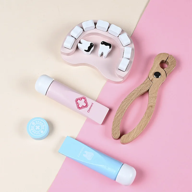 Houten Fantasiespel Arts Educatief speelgoed voor kinderen Medische simulatie Medicijnkist Set voor kinderen Rollenspel Fantasiespeelgoed