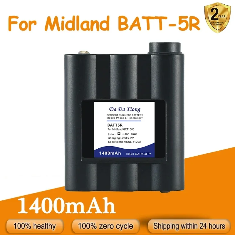 New 1400mAh BATT5R Replace Battery For 1 Midland BATT-5R AVP7GXT Walkie Talkie And Other GXT Series GMRS Radios Batteries