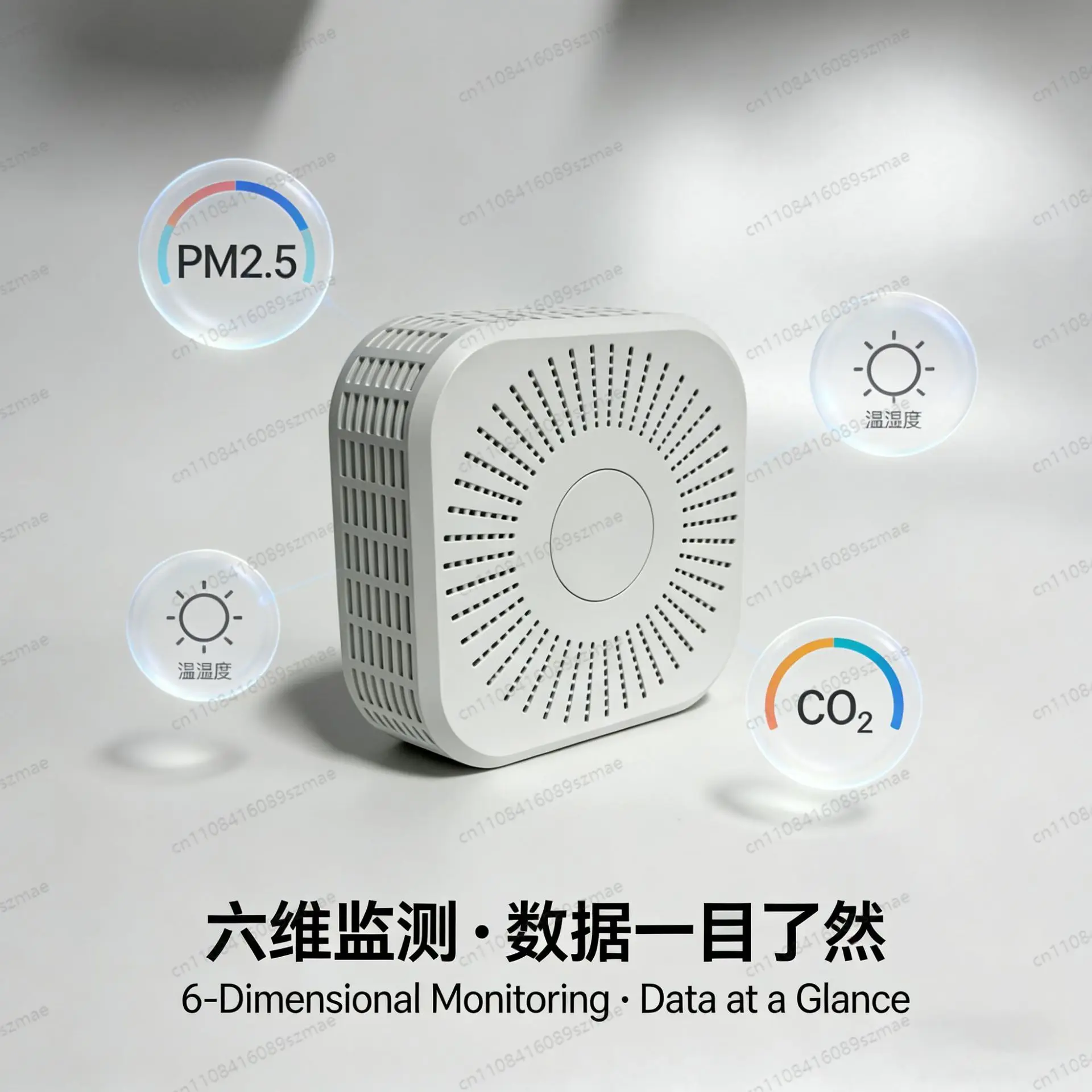 6-in-1 Smart Air Quality Detector Tuya Zigbee WiFi PM2.5 VOC CO2 Temperature Humidity Monitor for Home Indoor Bedroom Use
