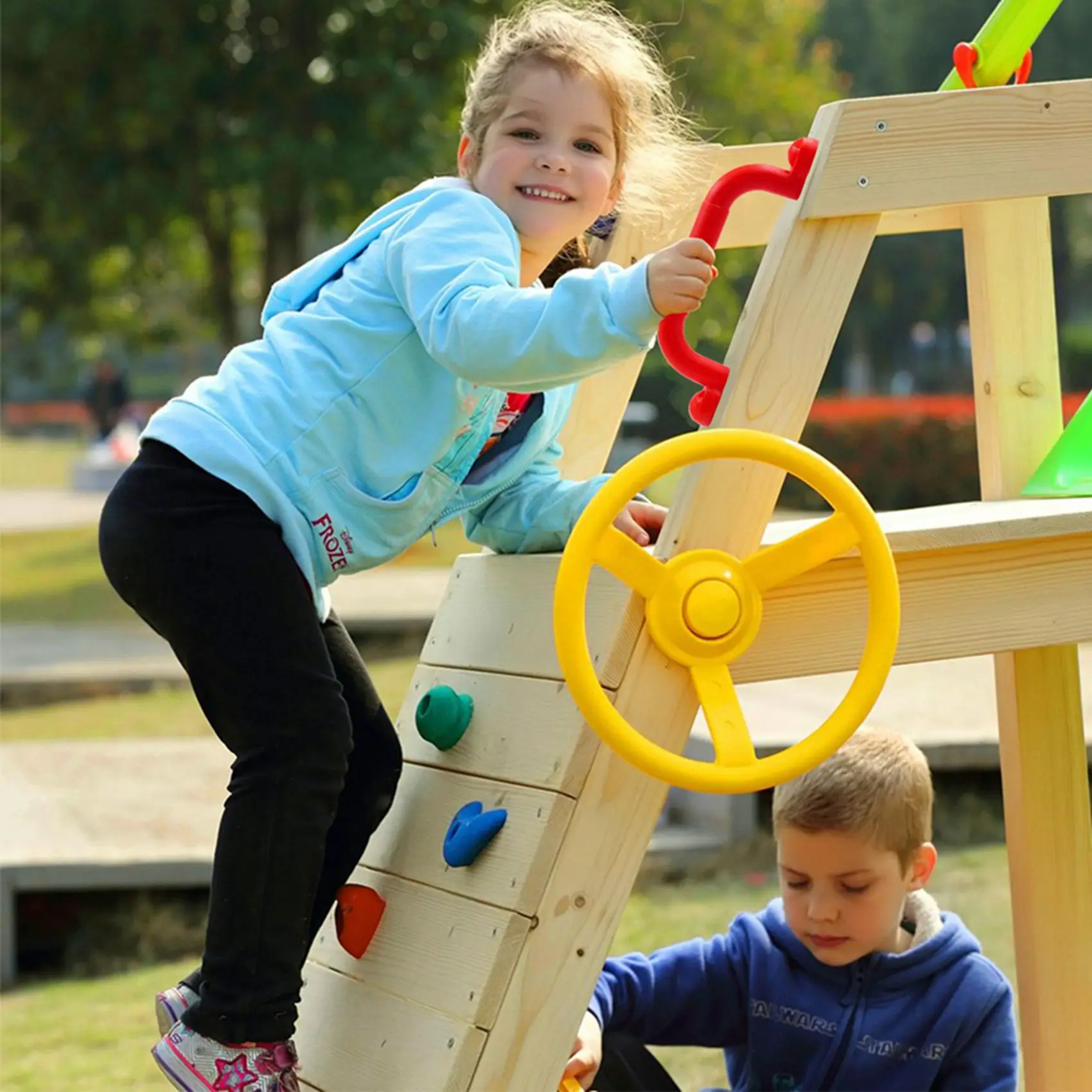 

ABUP-2 Pair Children Playground Nonslip Handle Mounting Hardware Kits Climbing Frame Stair Handrail Swing Outdoor Sports Toy