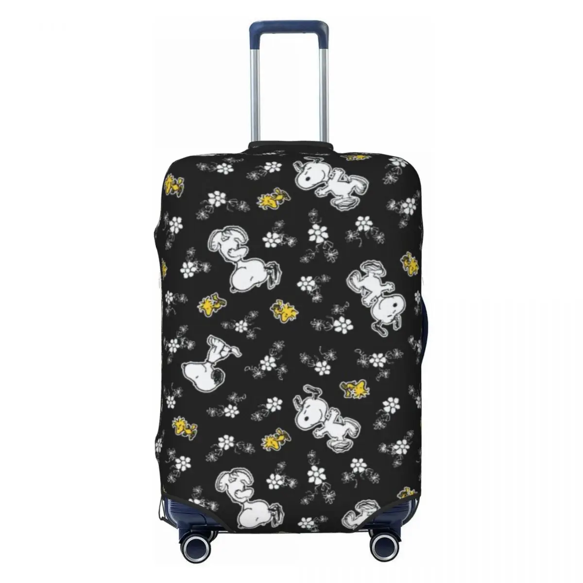 

Пользовательские Snoopy & Woodstock Fun Flowers Чехол для багажа Защитная крышка Модные чехлы для дорожных чемоданов для собак 18-32 дюймов