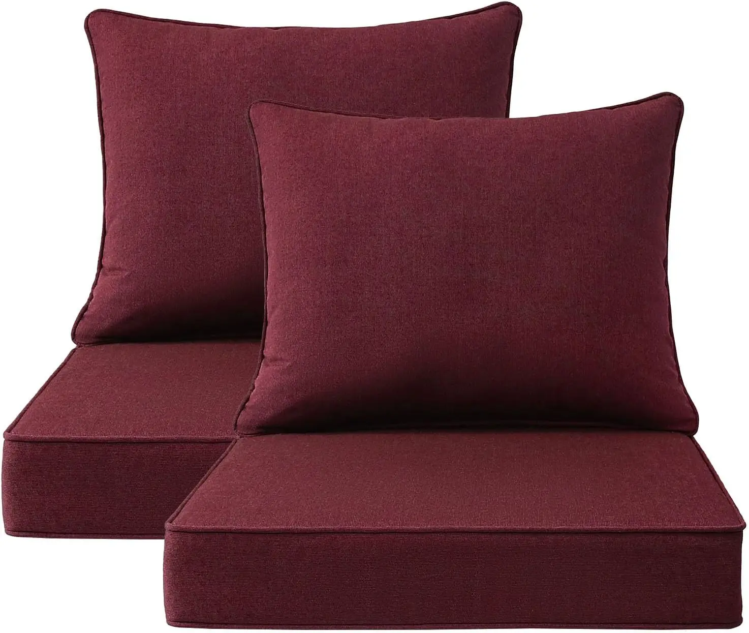 Outdoor Patio Use, Sunbrella, Spectrum Ruby Chair Cushions Set of 2, Water-Repellent and Fade Resistant