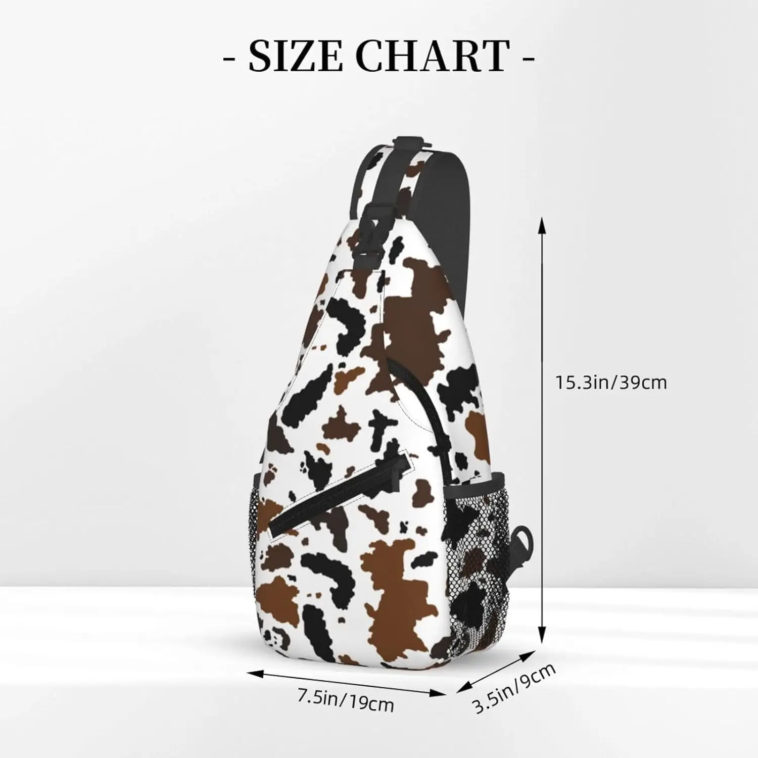 Cow Print Sling Bag for Women Crossbody Bag Cute Animal Skin Texture