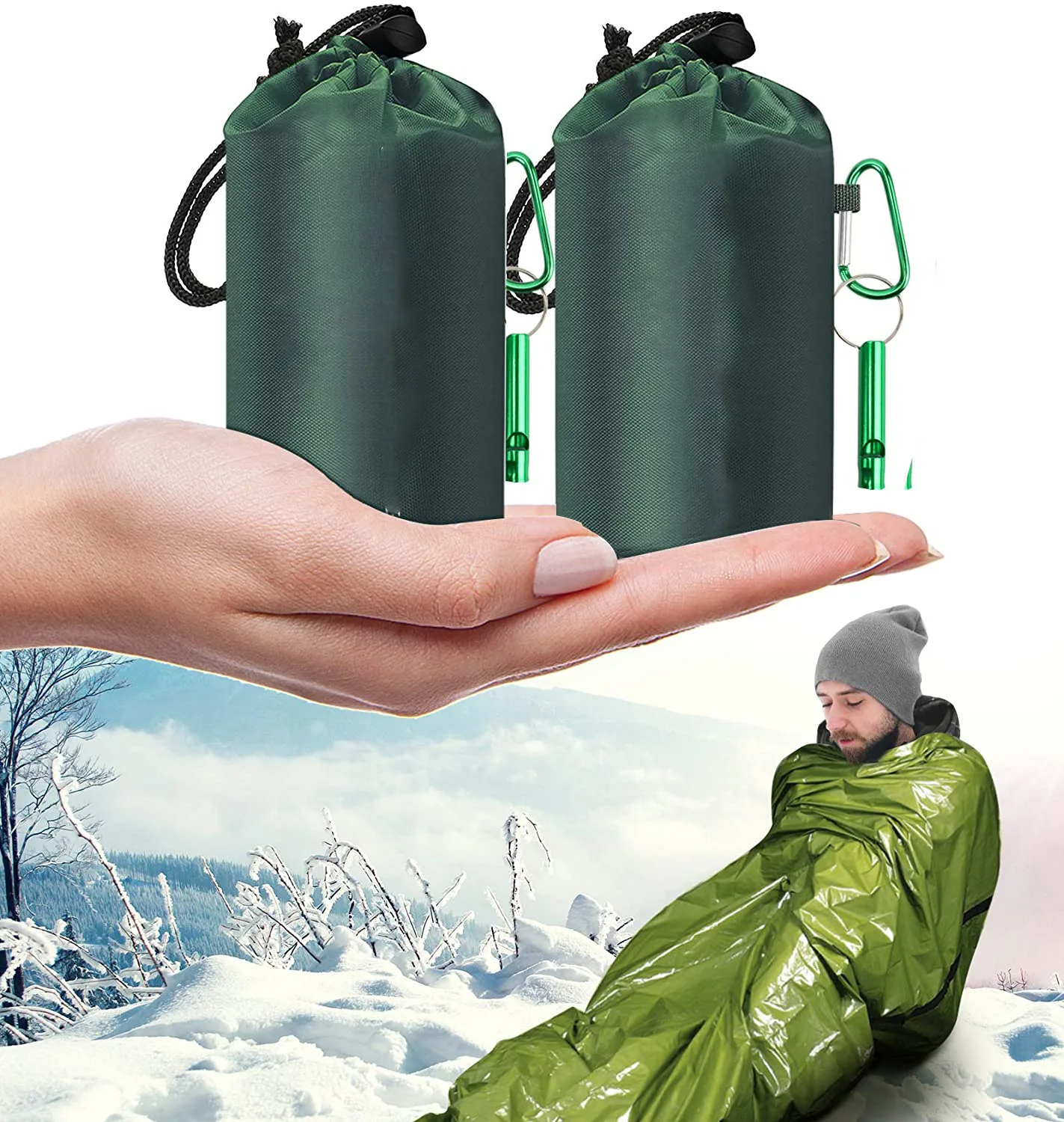 

Survival Sleeping Bag, Reusable, Warm and Moisture-proof for Camping/Hiking/Trekking