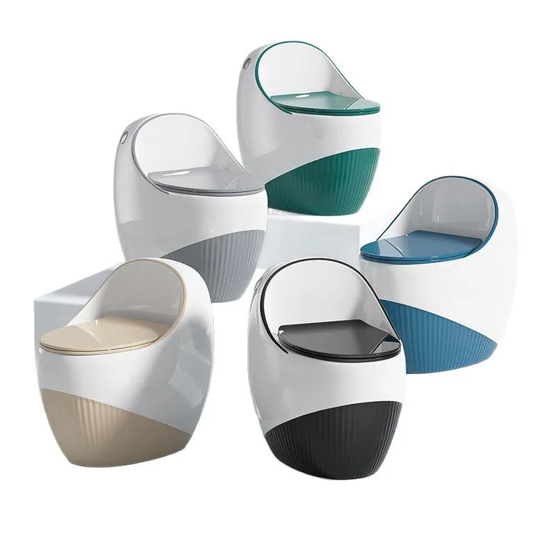 Gray egg type creative toilet siphon water-saving small apartment light luxury color household toilet new