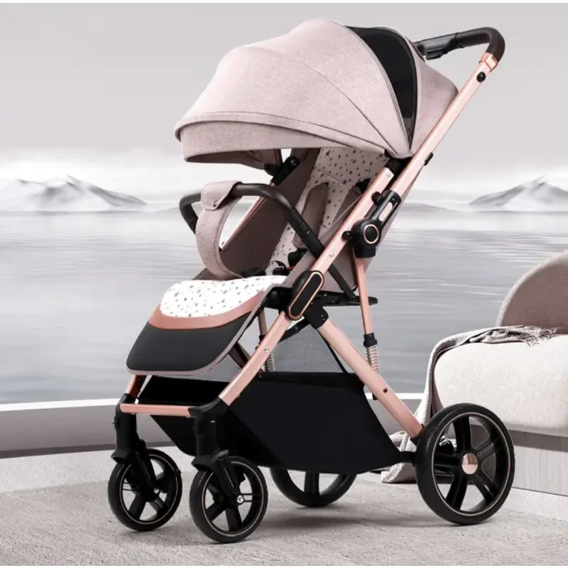 

Lightweight Bidirectional Outdoor Baby Carriage With Multiple Uses, Foldable Four-wheel Stroller For Infants, Newborn Supplies