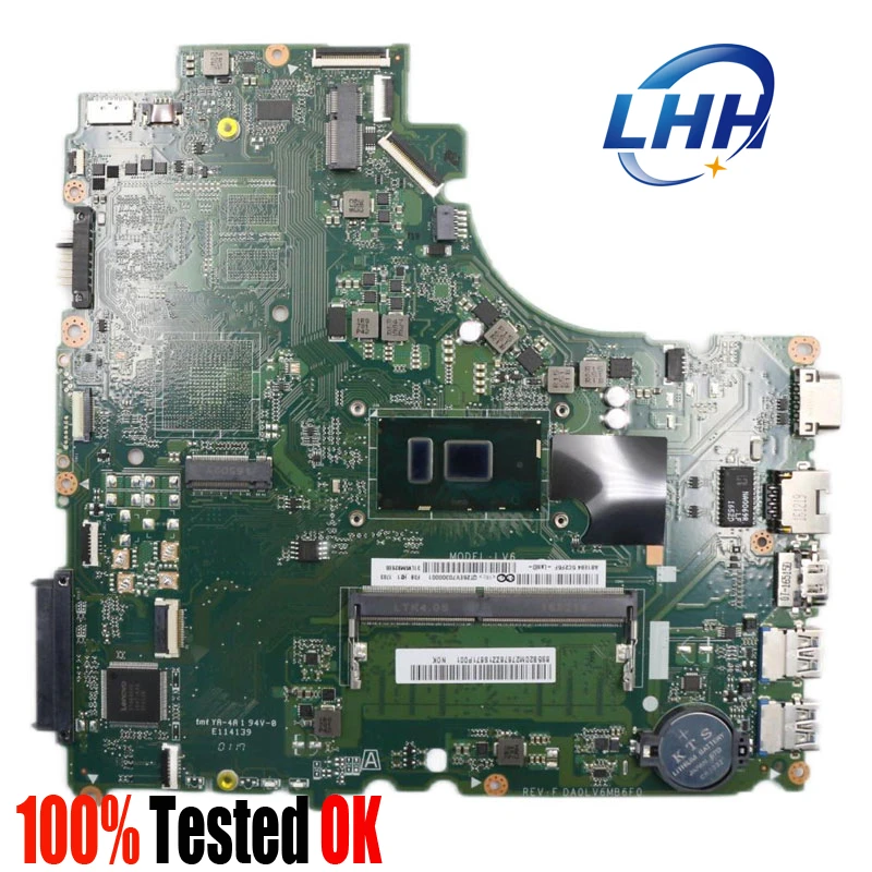 

DA0LV6MB6F0 MainBoard for Lenovo Ideapad V310-15IKB Laptop Motherboard with I3-7100U CPU UMA DDR4 4GB-RAM 100% Tested