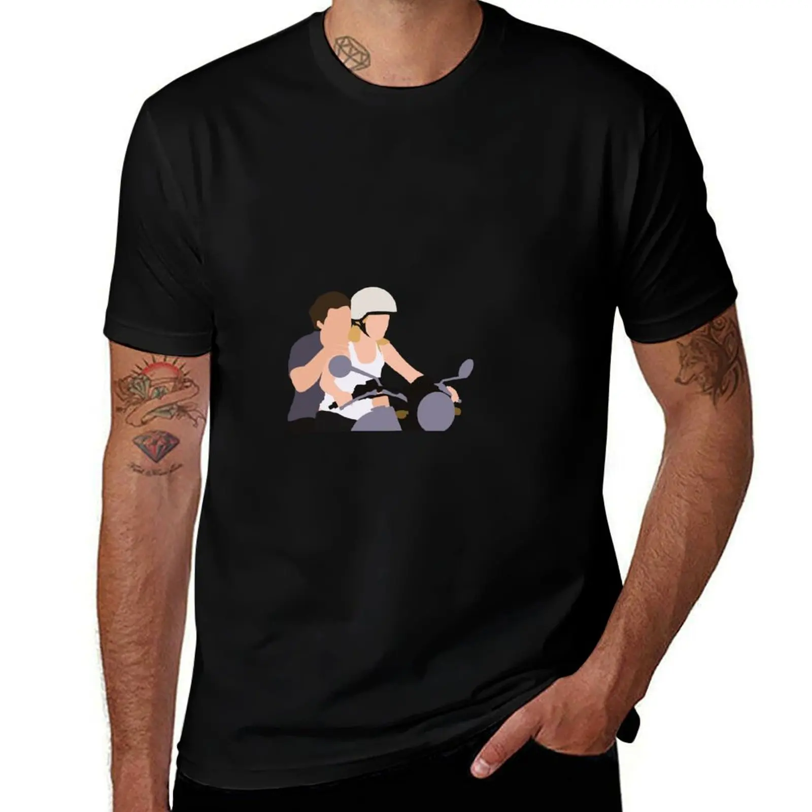 

How to Lose a Guy in 10 Days: Andie and Ben on motorcycle T-Shirt graphic tee shirt fashion shirts heavy weight t shirts for men