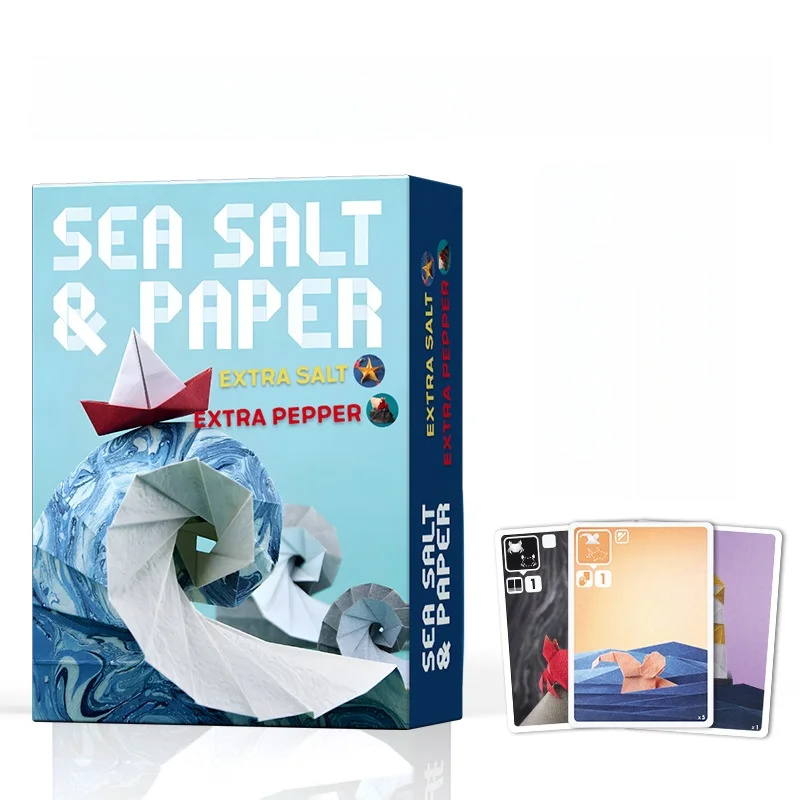 Sea Salt Paper Ocean Themed Tabletop Game with Expansion Cards Fun Gathering Activity Suitable for Beginners 2-4 Players