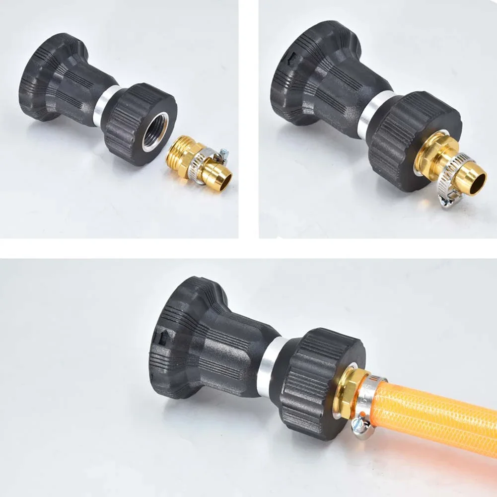 Garden Hose End Mender Kit 3/4 Inch Aluminum Construction With Stainless Steel Clamp For Hose Connector Repair Work